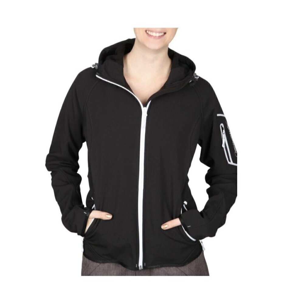 Salomon Woman's Sz XL 360 Degree Hoody II Zip Hoodie in Black w/ White Accents